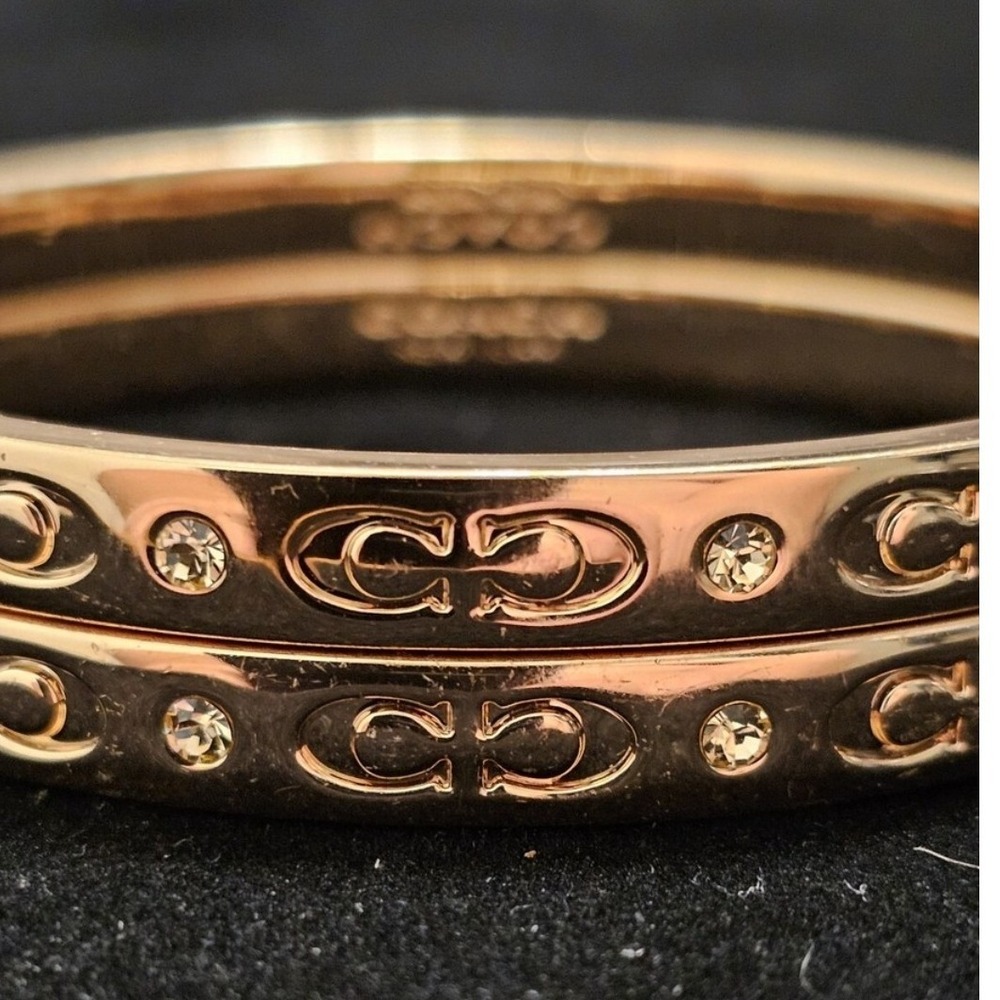 Coach Logo C Hinged Bangle Bracelet - Picture 2 of 7